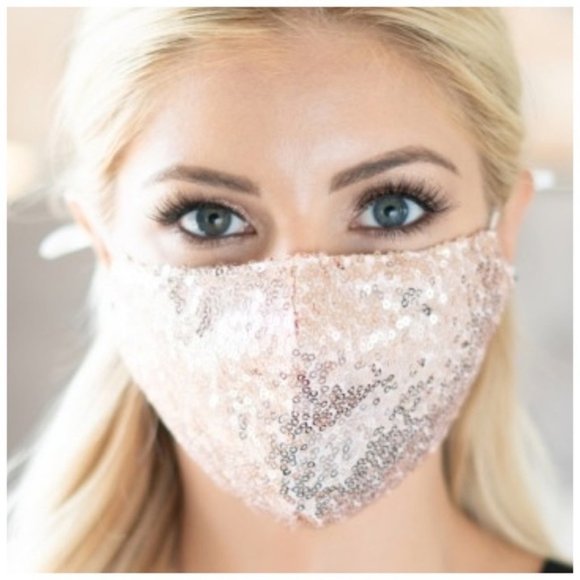 Private Label Accessories - Masks Rose Gold Sequin